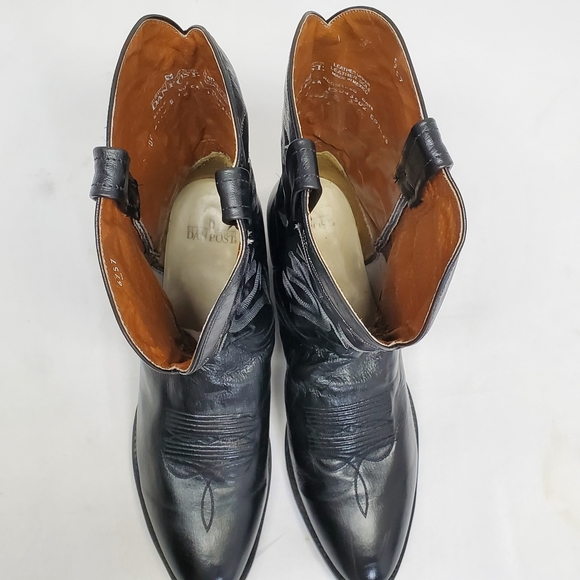 DAN POST Black Leather Mignon Corona Menโs 16 EW Western Cowboy Boots DP2110 - Picture 5 of 16